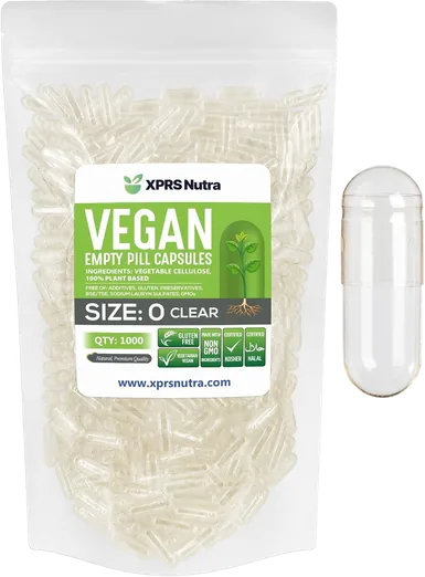 XPRS Nutra Size 0 Empty Vegan Capsules (1,000 count)