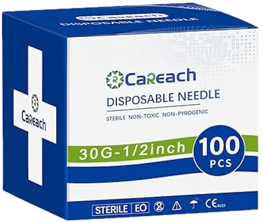 Careach 30Ga 1/2" Luer Lock Needle (100 pack)