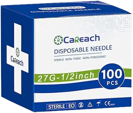 Careach 27Ga 1/2" Luer Lock Needle (100 pack)